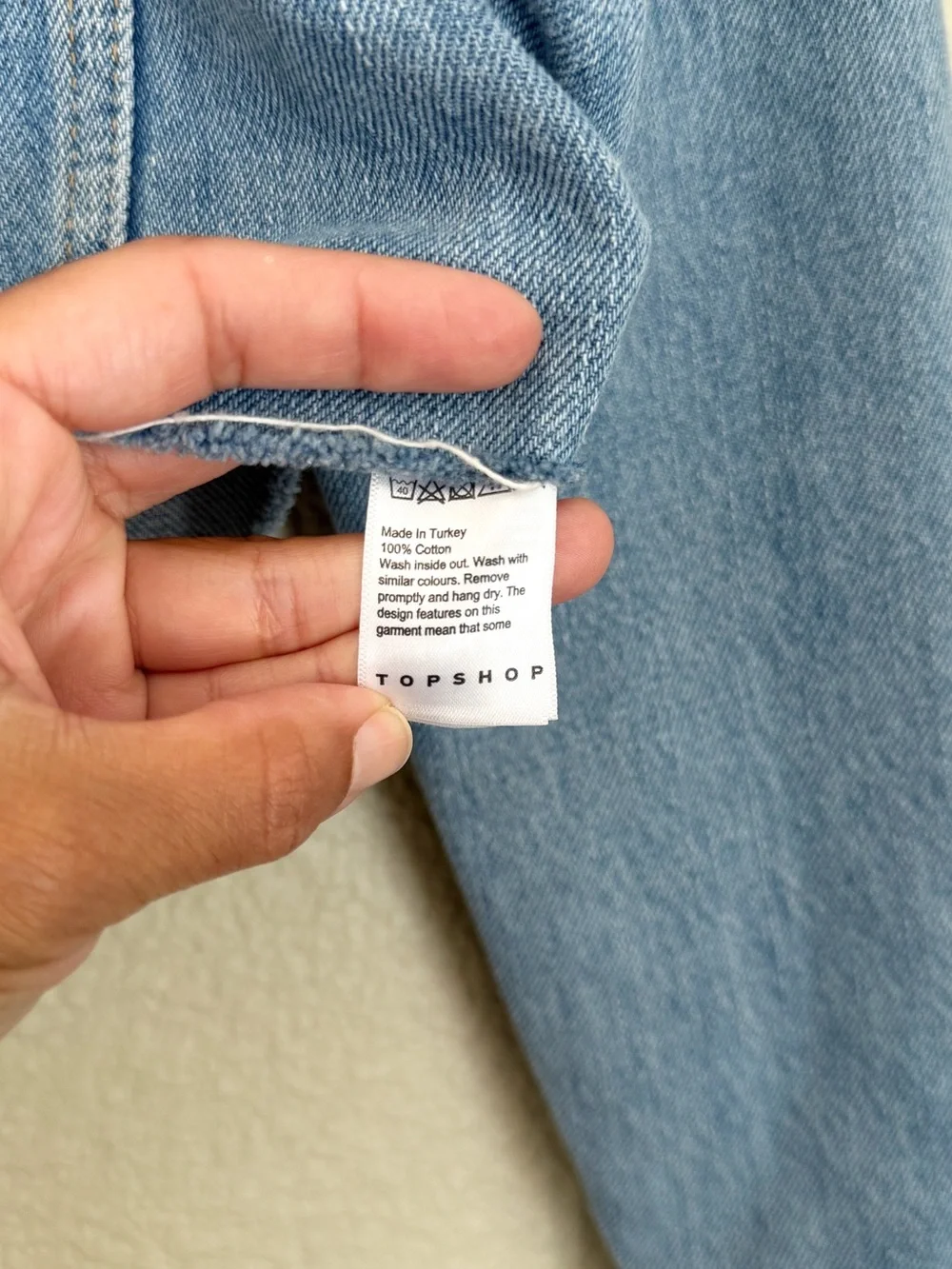 Topshop Light Blue Cropped Denim Jacket
